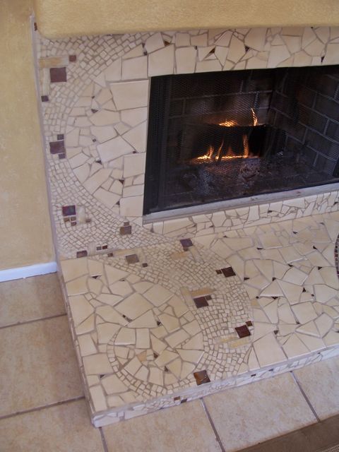 mosaic work, art, stone fireplaces, Brandi Fletcher