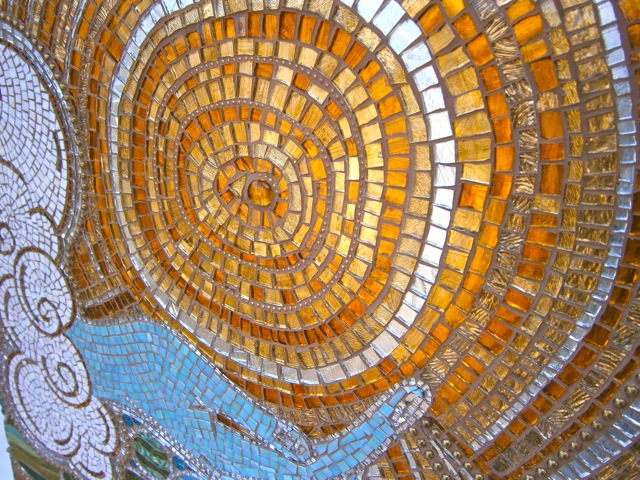 Ace of Life wallhanging, golden, tarot mosaic, brandi fletcher