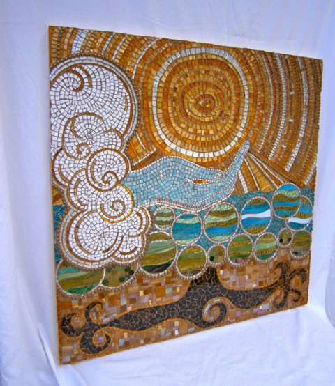 Ace of Life, mosaic brandi fletcher, gold leaf mosaic, 